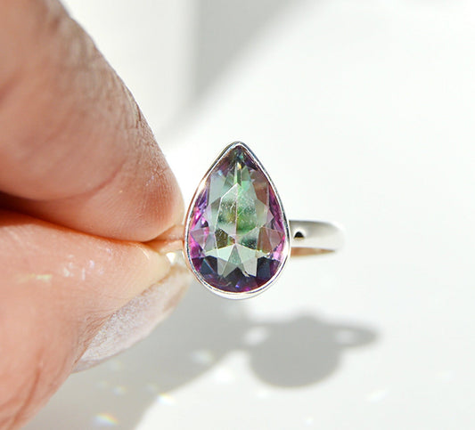 Mystic Topaz Pear Ring
