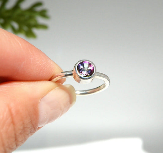 Mystic Topaz Tube Set Ring