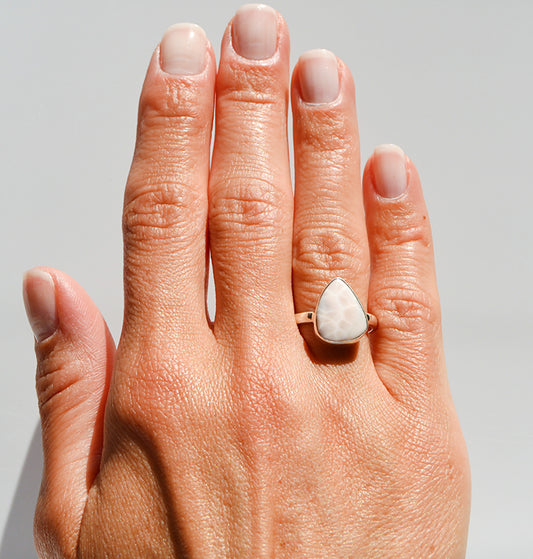 JeniMarie Jewelry with a wonderful and custom ring using a Natrolite stone and all set in sterling silver. 