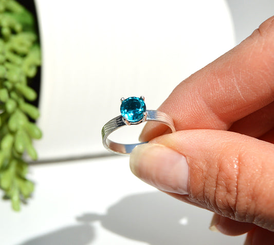 Paraiba Topaz Prong Set Ring