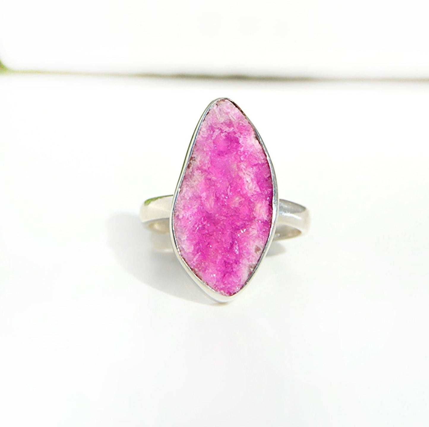 Pink Druzy Fearless Ring Size 8