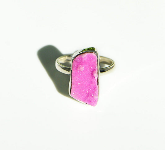 Pink Druzy Ring Size 7