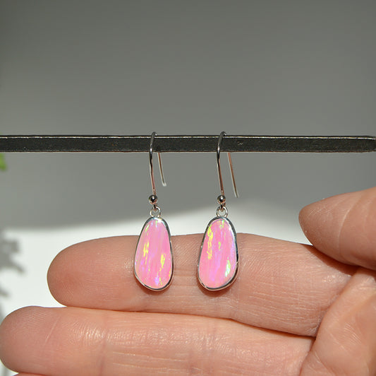 Pink Opal Dangle Earrings