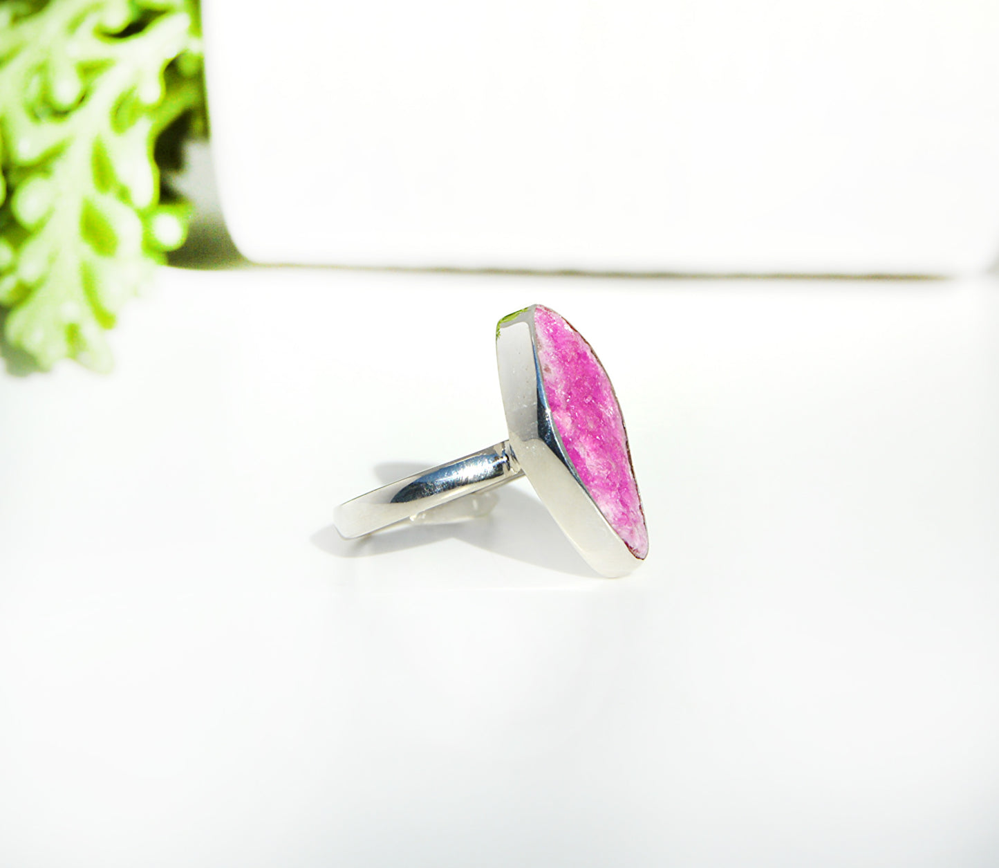 Pink Druzy Fearless Ring Size 8