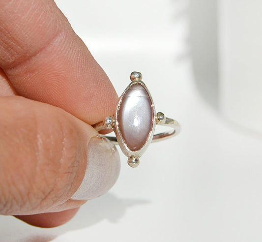 Pink Moonstone Ring Size 5