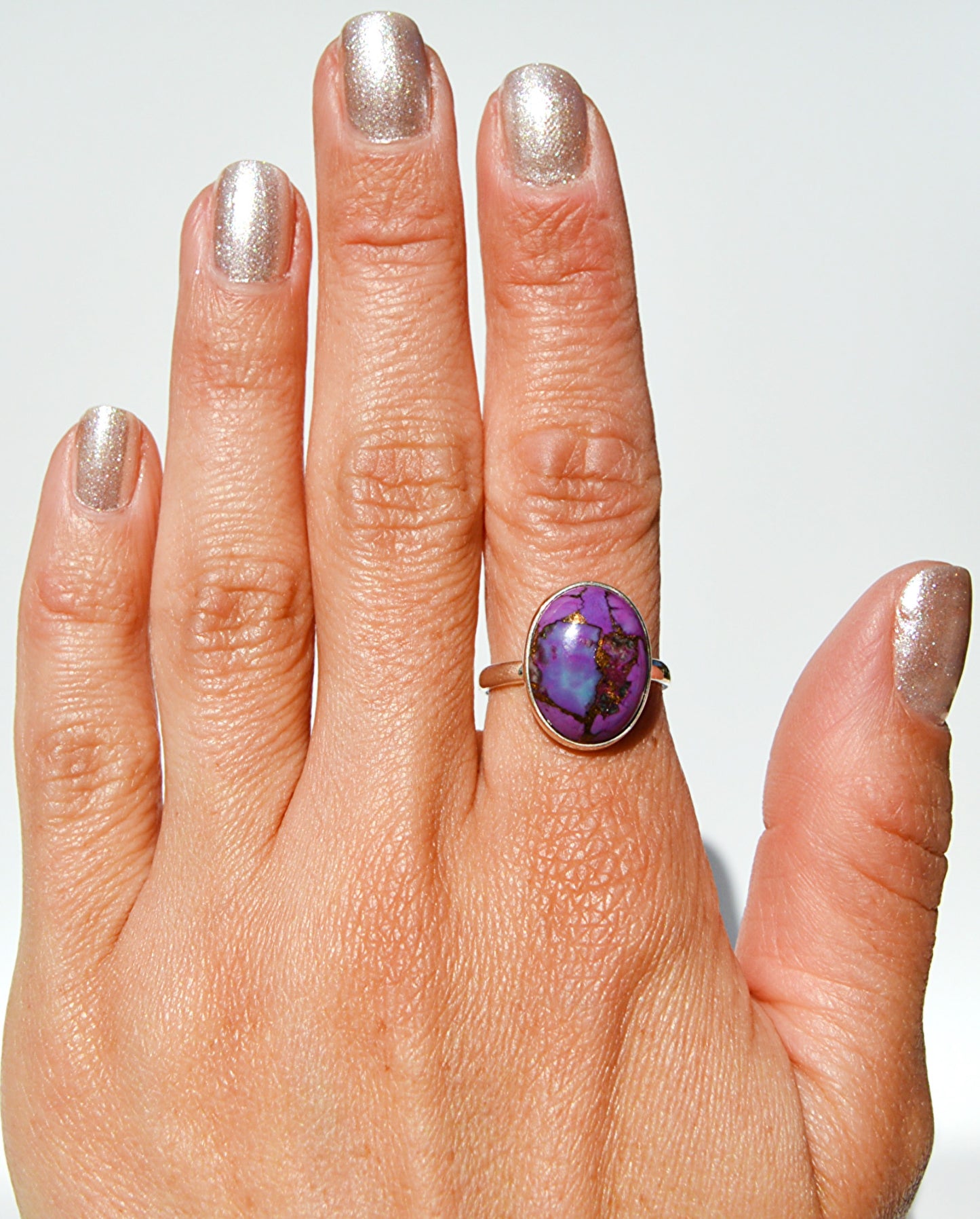 Purple Turquoise Ring Size 8