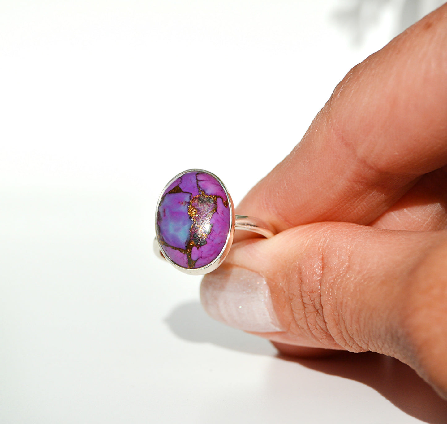 Purple Turquoise Ring Size 8