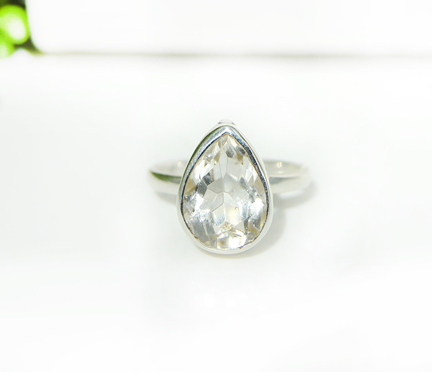 Quartz Clear Ring Size 6