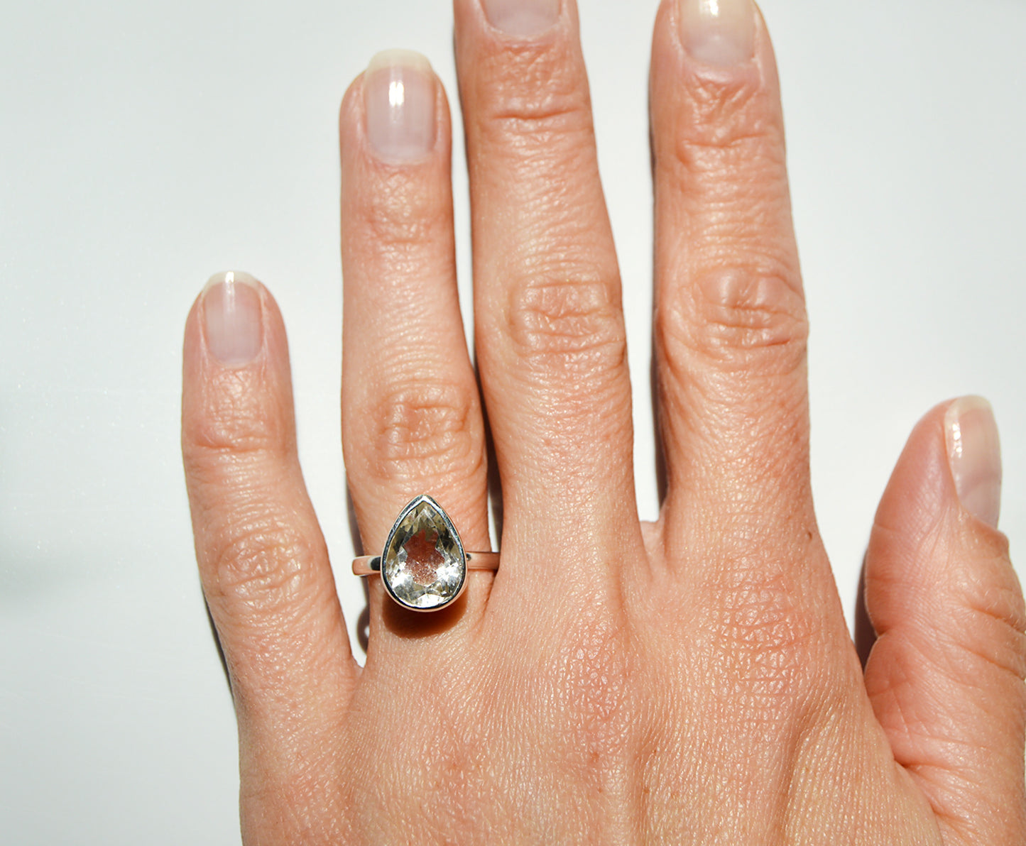 Quartz Clear Ring Size 6