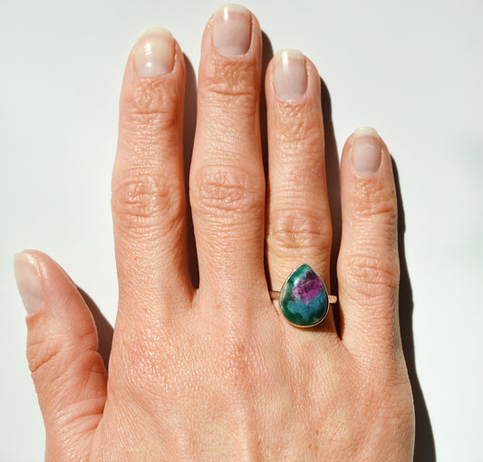 Ruby Zoisite Ring Size 6
