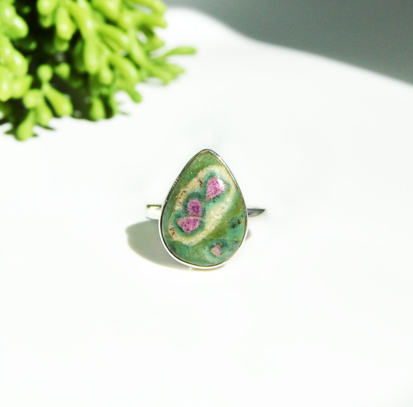 Ruby Zoisite Ring Size 8