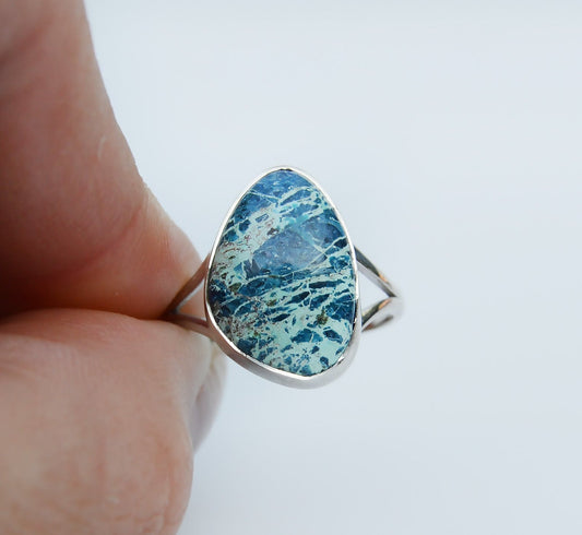 JeniMarie Jewelry with a fun and cool shattuckite ring set in sterling silver. 