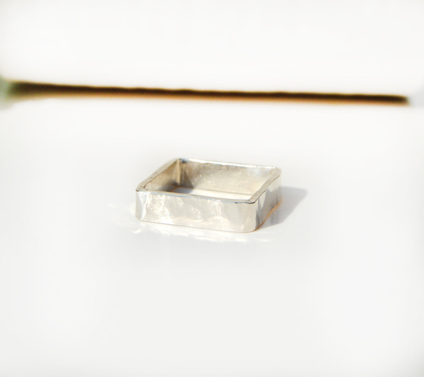 Thick Sterling Silver Square Ring