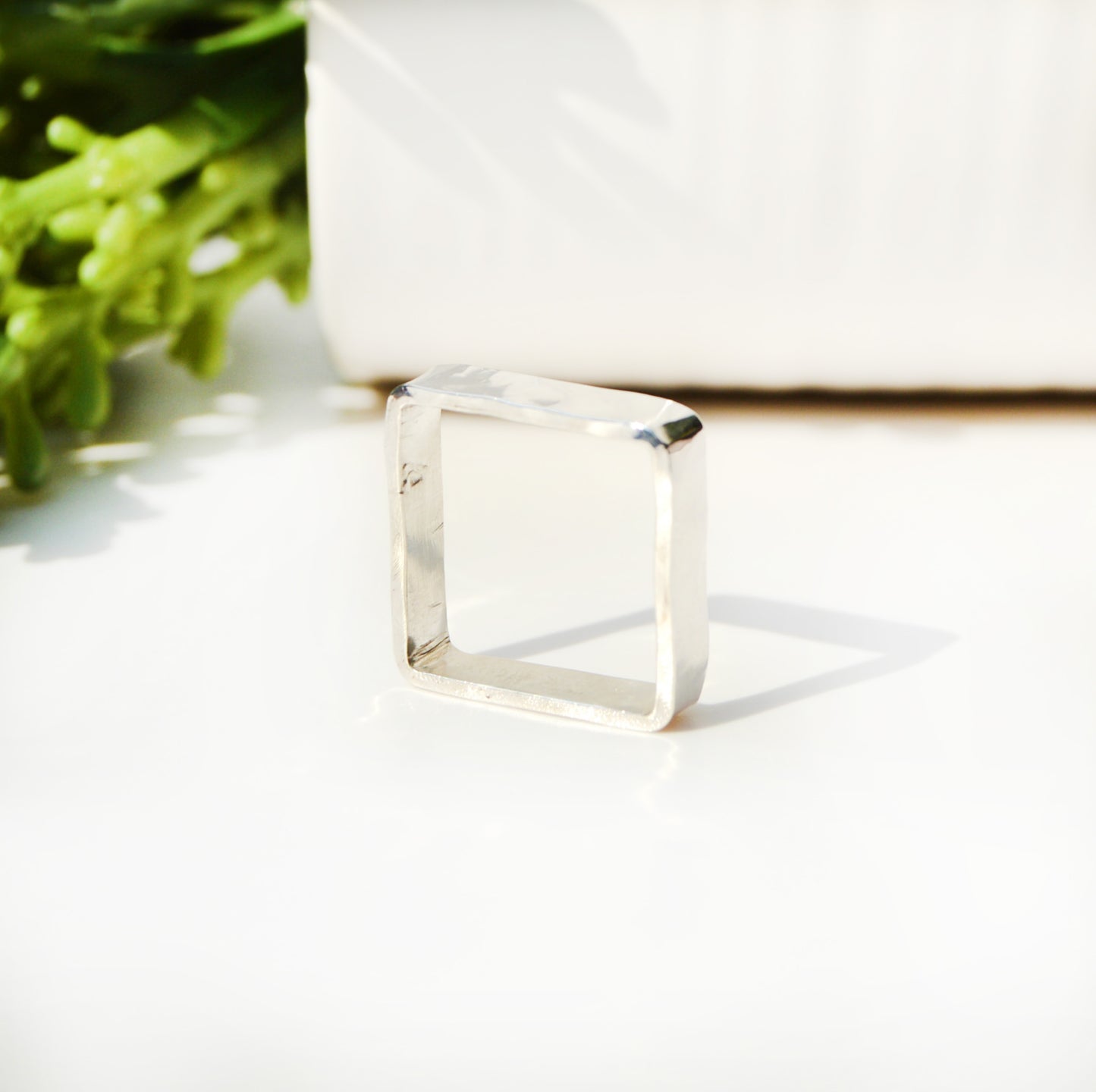 Thick Sterling Silver Square Ring