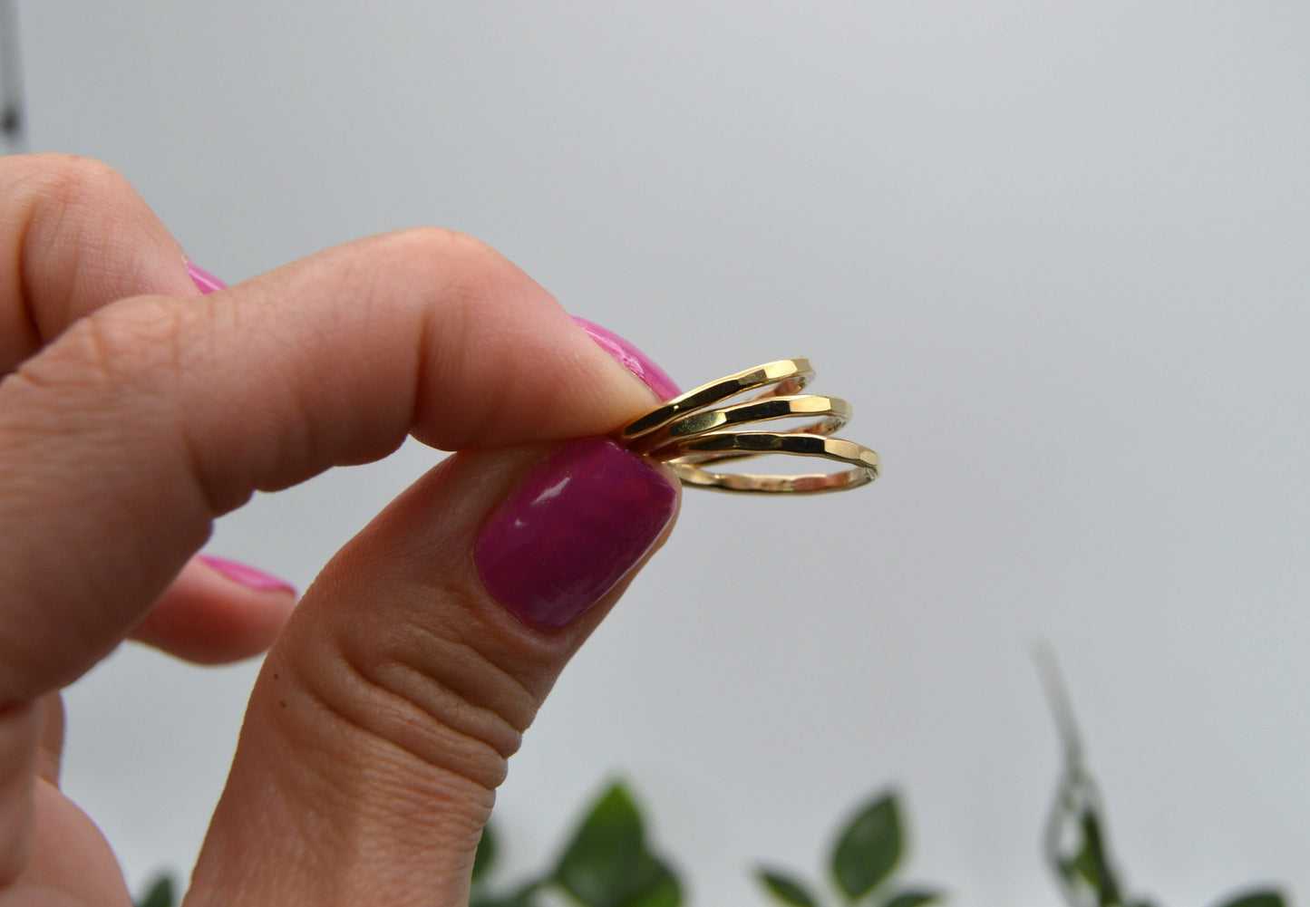 Stack Ring Hammered in Gold or Silver