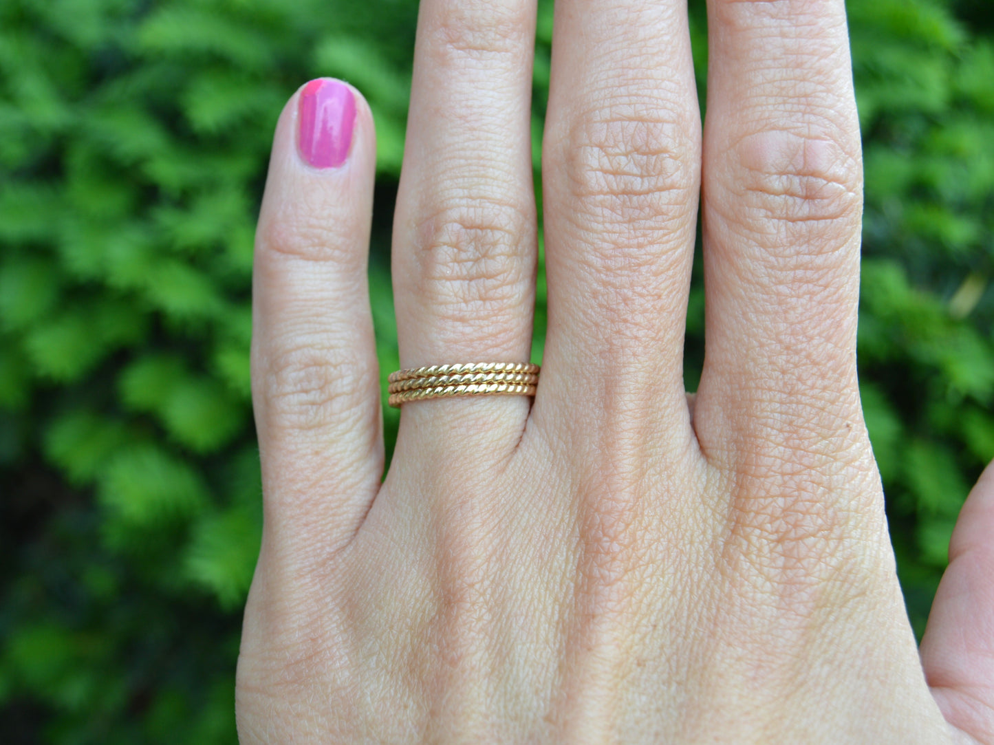 Stack Ring Rope in Gold or Silver