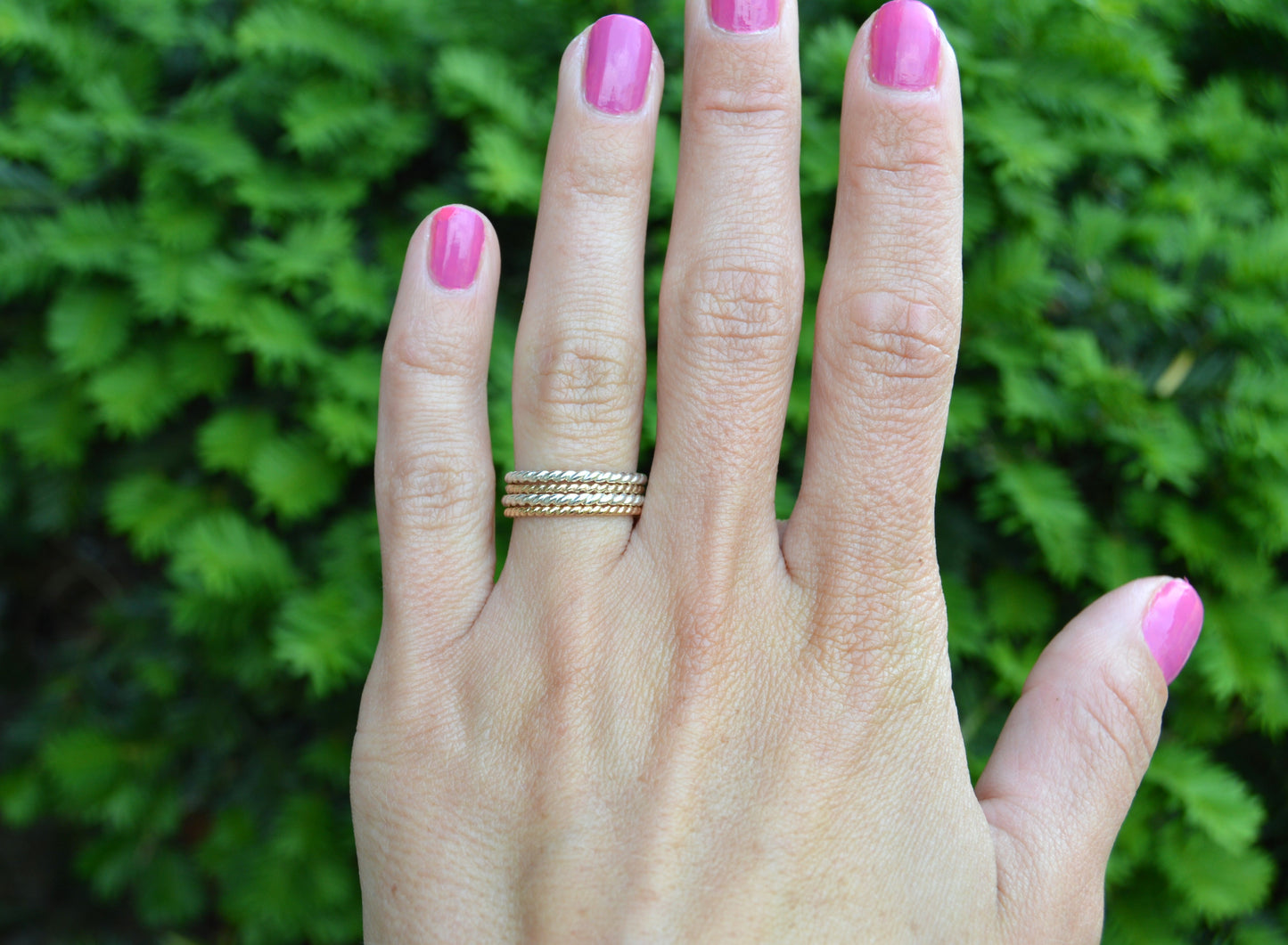 Stack Ring Rope in Gold or Silver