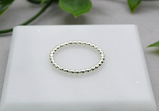 Beaded Stack Ring in Sterling Silver