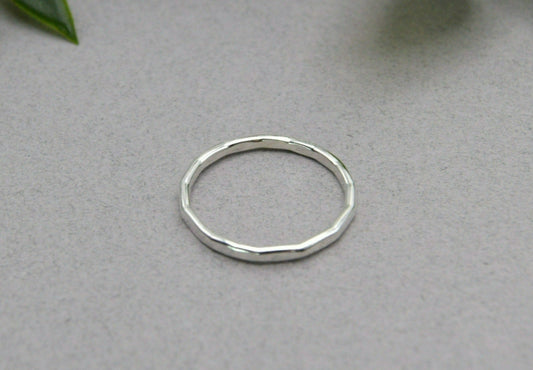 Stack Ring Hammered in Gold or Silver