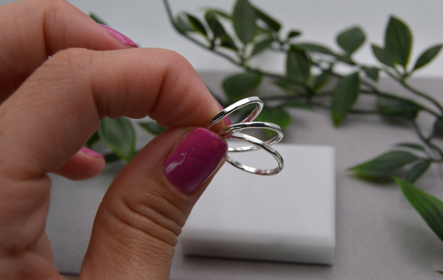 Stack Ring Hammered in Gold or Silver