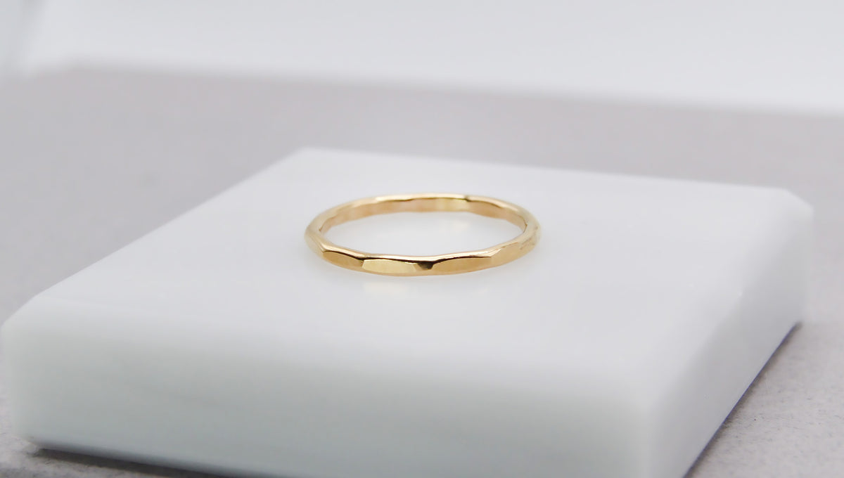 Hammered Stack Ring in Sterling Silver or Gold