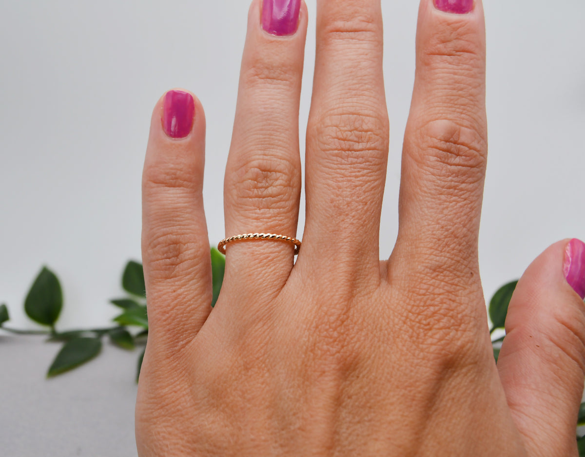 Rope Stack Ring in Sterling Silver or Gold