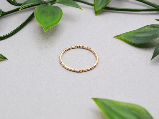 Rope Stack Ring in Sterling Silver or Gold