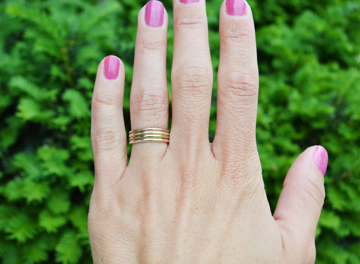 Smooth Stack Ring in Sterling Silver or Gold