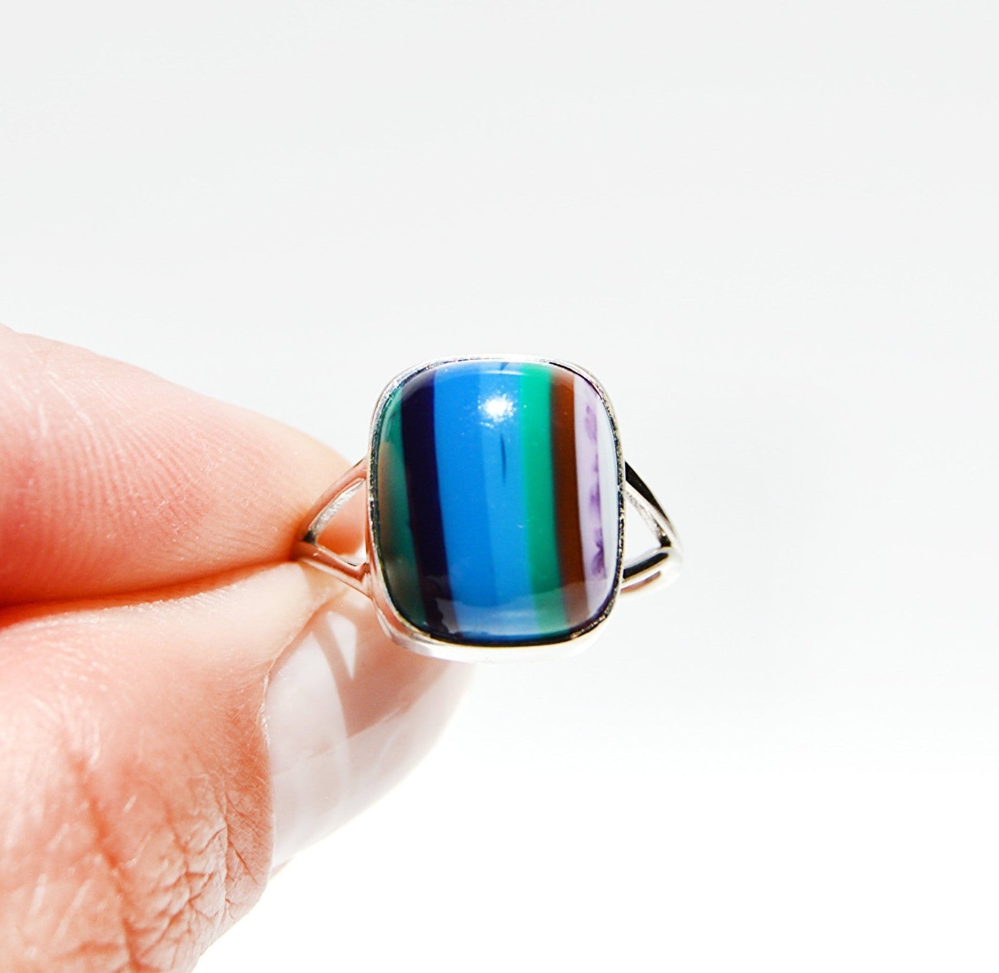 JeniMarie Jewelry with a rare and colorful surfite ring set in sterling silver. 