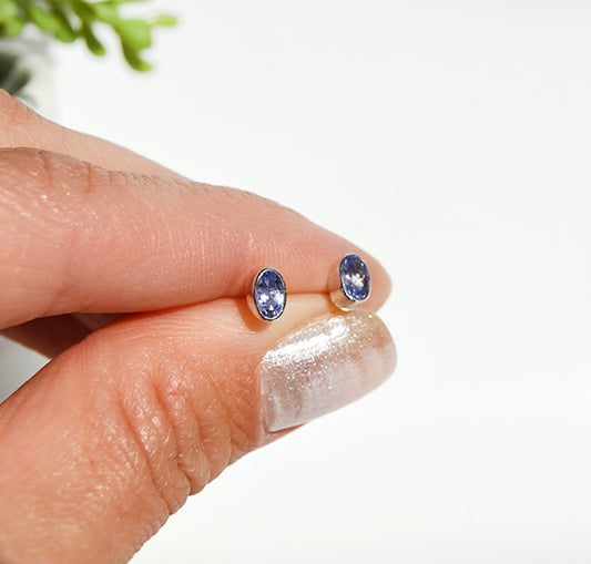 Tanzanite Oval Studs