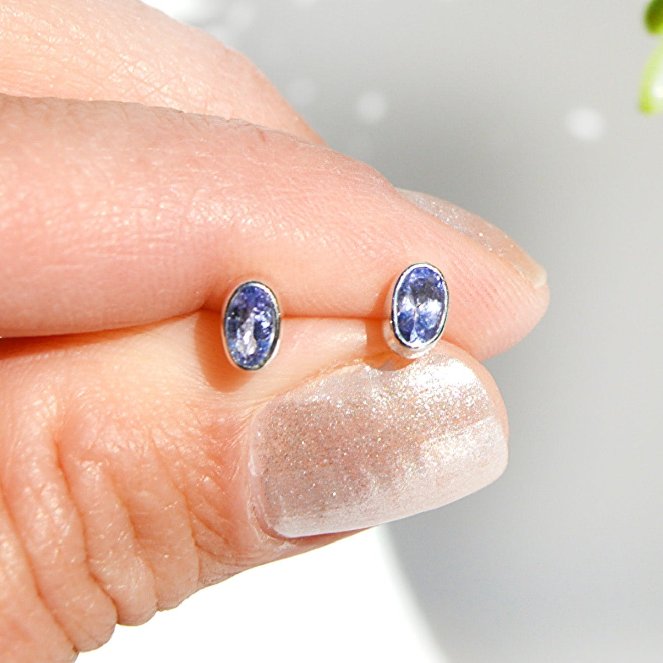 Tanzanite Oval Studs
