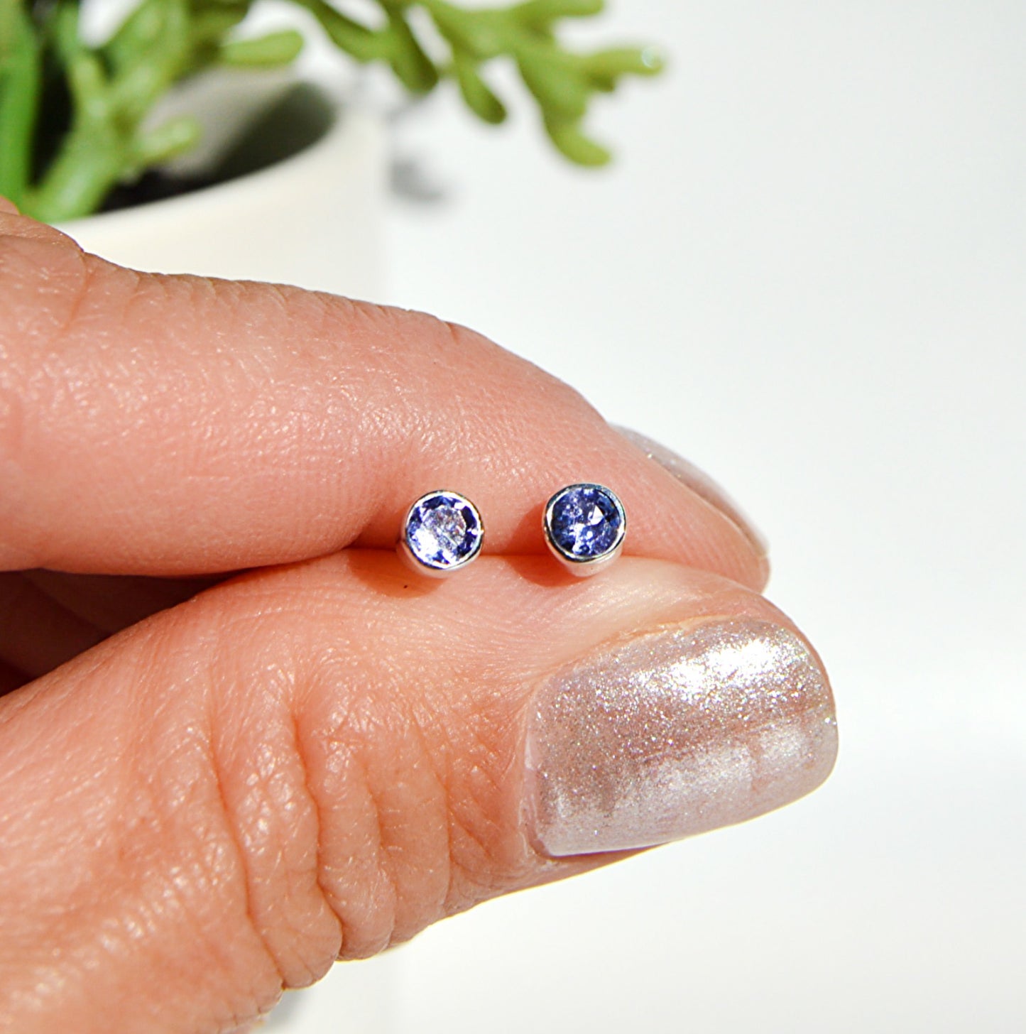 Tanzanite Round Studs