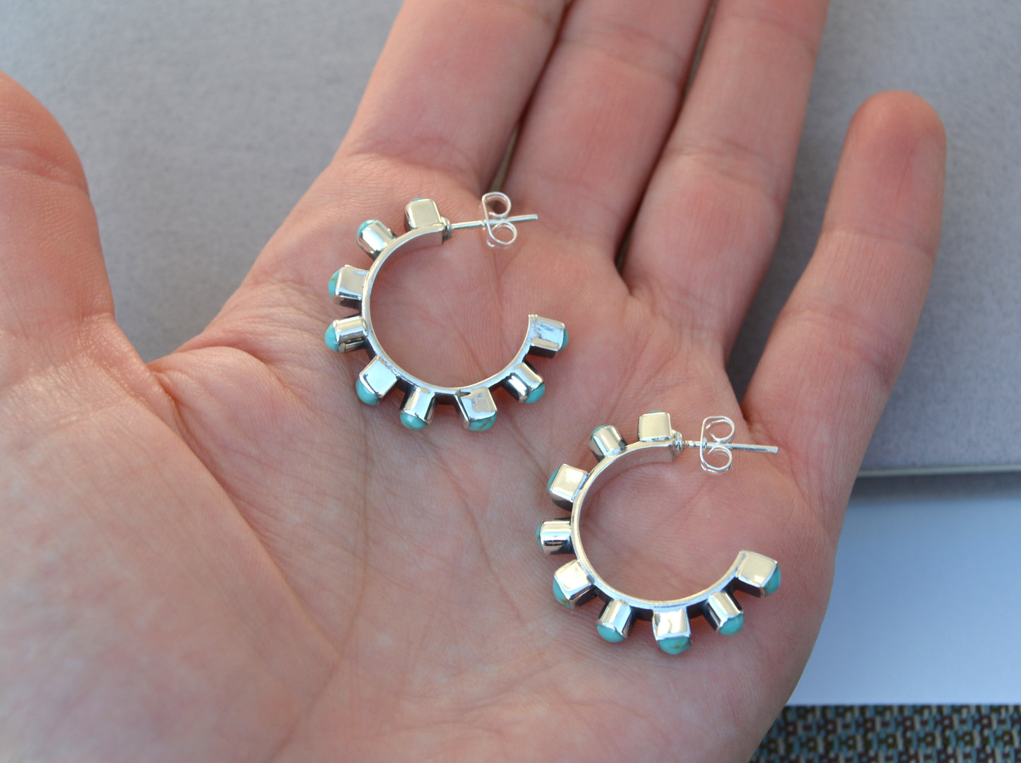 Turquoise Hoops