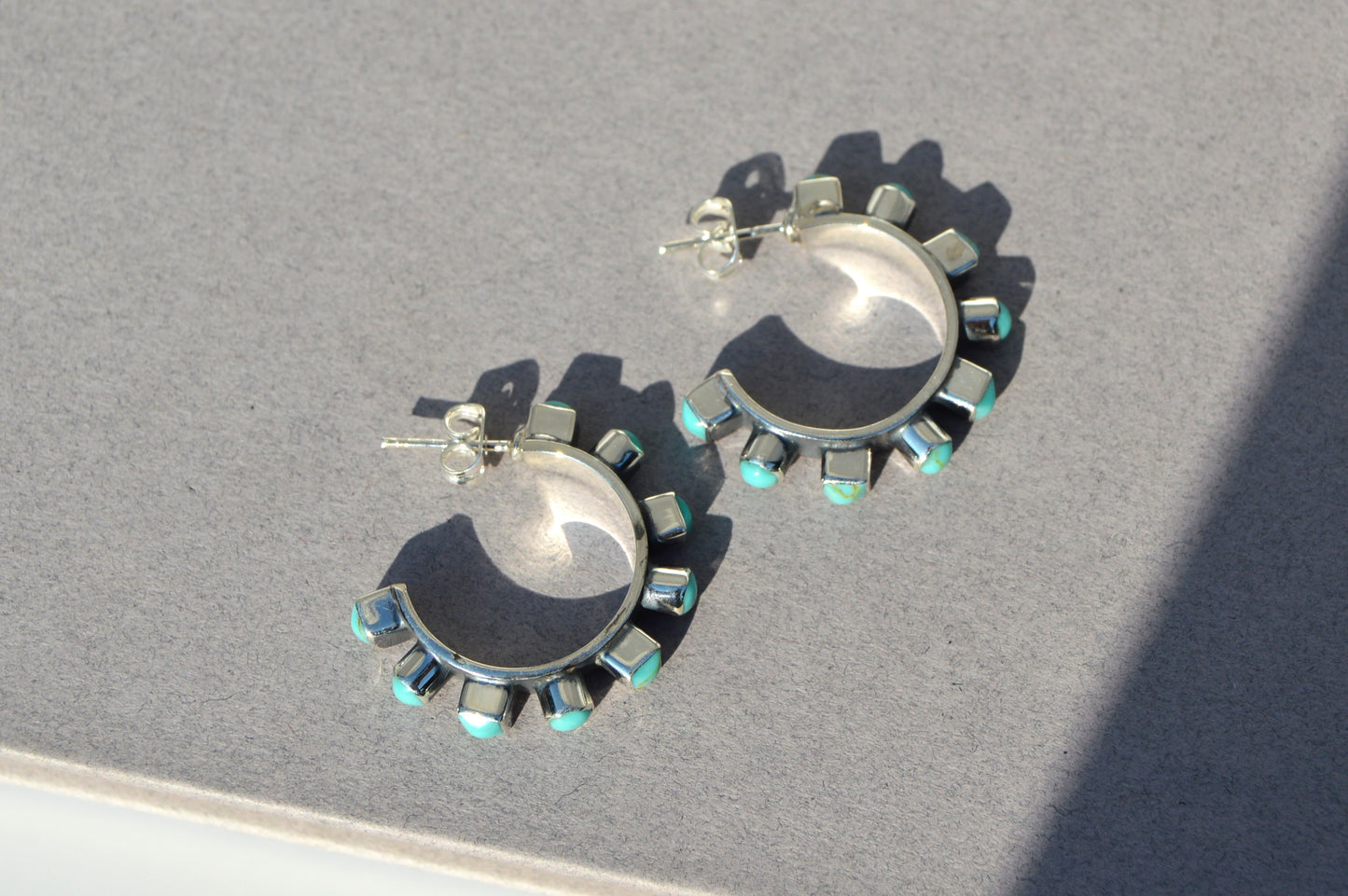 Turquoise Hoops