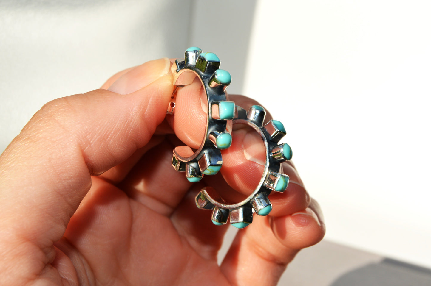 Turquoise Hoops