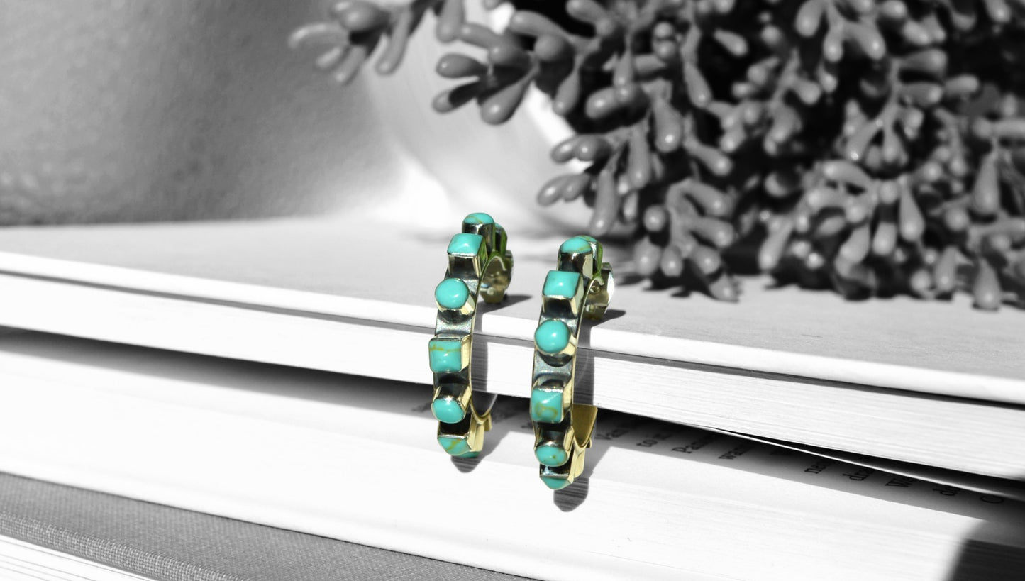 Turquoise Hoops