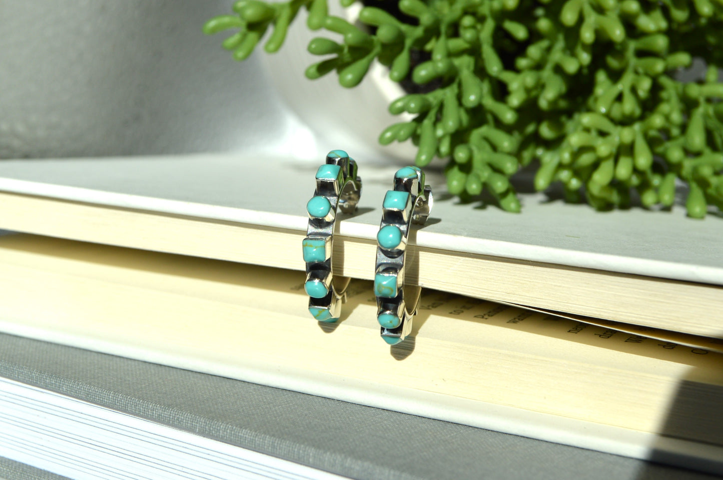 Turquoise Hoops