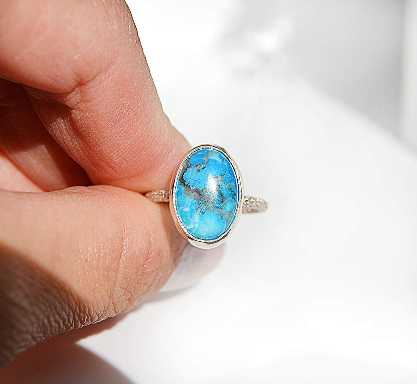 Turquoise Howlite Ring Size 5