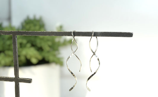Twist Dangle Earrings in Sterling Silver