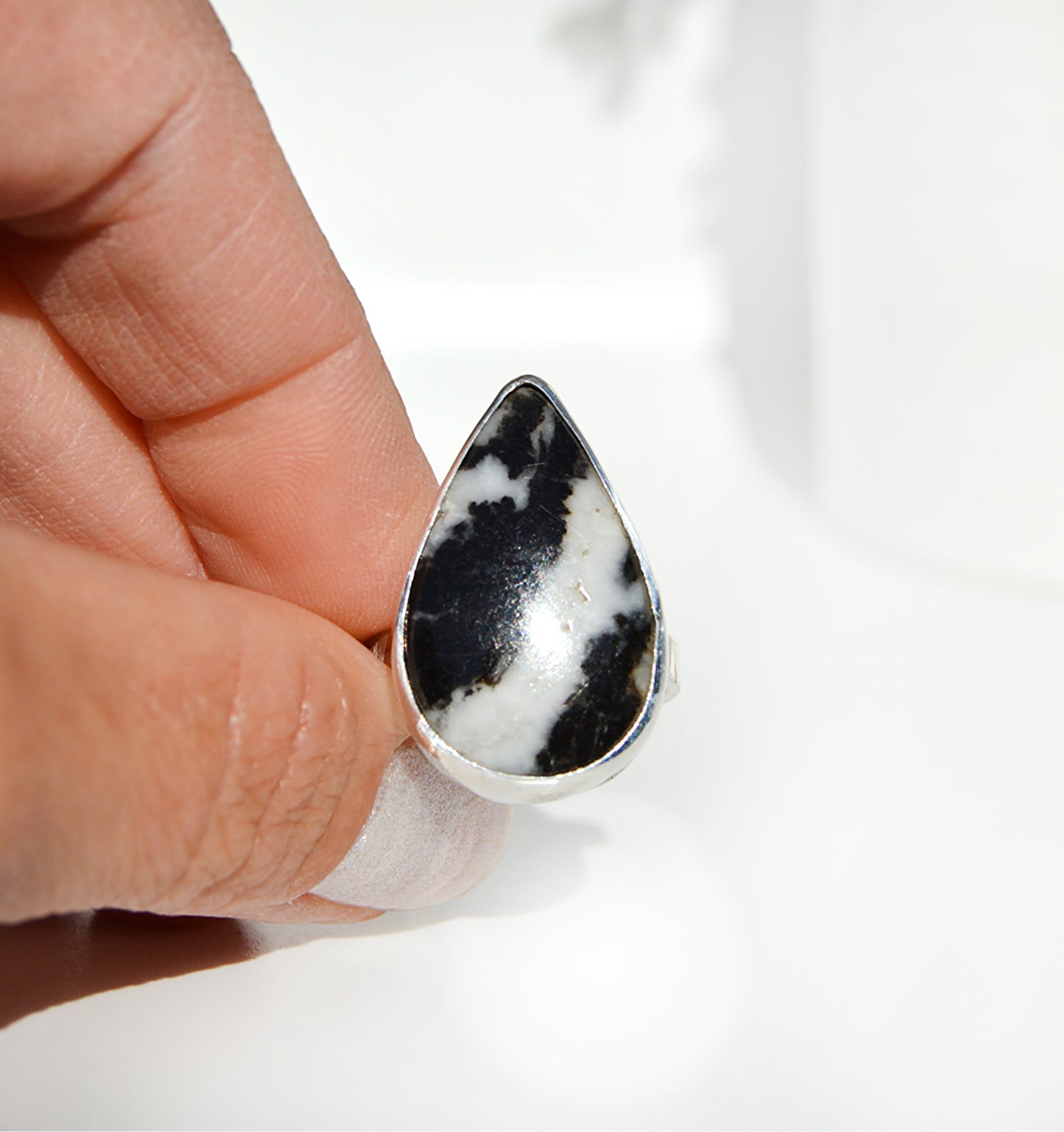 Zebra Agate Ring Size 8.5