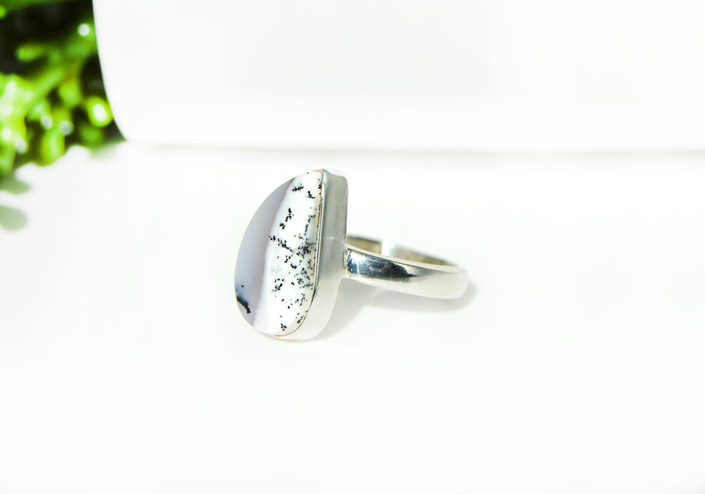 Dendritic Opal Ring Size 8