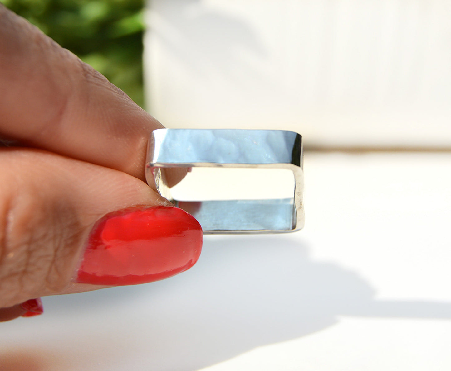 Thick Sterling Silver Square Ring