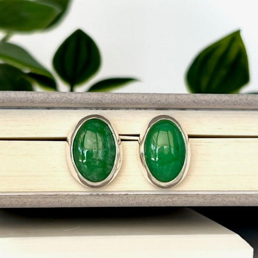 Aventurine Large Stud Earrings