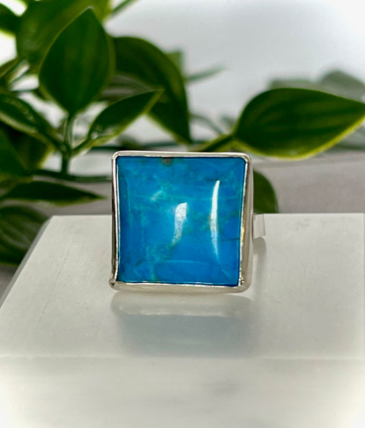 Blue Howlite Ring Size 7.5